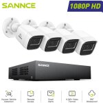 Kit de vidosurveillance filaire 1080p 8 canaux 4 camras bullet 2mp, vision nocturne accs  distance ...
