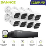 Kit de vidosurveillance filaire 1080p 8 canaux 8 camras bullet 2mp, vision nocturne accs  distance ...
