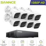 Kit de vidosurveillance filaire 1080p 8 canaux 8 camras bullet 2mp, vision nocturne accs  distance ...