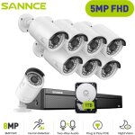 Kit de vidosurveillance filaire, 16ch nvr avec 3mp  8 scurit camras poe vision nocturne camra de ...