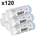 Kitchen move - lot de 120 sacs poubelles biny blanc hdpe 50l