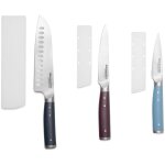 Kitchenaid set de couteaux 3 pi�ces, couteau santoku, couteau utilitaire, couteau d'office, multicolore ...