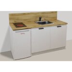 Inoval - kitchenette blanche 170cm + plaque de cuisson + refrigerateur + evier + mitigeur Inoval - kitchenette blanche 170cm + plaque de cuisson + refrigerateur + evier + mitigeur