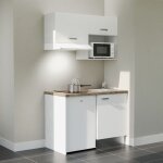 Kitchenette k02l - pt - 120 cm avec plan de travail et vier - emplacements frigo, hotte et micro - ondes ...