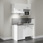 Kitchenette k02l - pt - 120 cm avec plan de travail et vier - emplacements frigo, hotte et micro - ondes ...