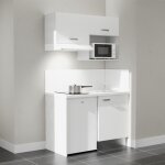 Cuisibane - kitchenette k02l - pt - 120 cm avec plan de travail et évier - façade blanc - plan blanc ... Cuisibane - kitchenette k02l - pt - 120 cm avec plan de travail et évier - façade blanc - plan blanc ...