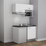 Kitchenette k02l - pt - 120 cm avec plan de travail et vier - emplacements frigo, hotte et micro - ondes ...