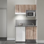 Kitchenette k02l - pt - 120 cm avec plan de travail et évier - emplacements frigo, hotte et micro - ondes ... Kitchenette k02l - pt - 120 cm avec plan de travail et évier - emplacements frigo, hotte et micro - ondes ...