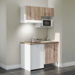 Kitchenette k02l - pt - 120 cm avec plan de travail et vier - emplacements frigo, hotte et micro - ondes ...