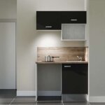 Kitchenette k02l - pt - 120 cm avec plan de travail et évier - emplacements frigo, hotte et micro - ondes ... Kitchenette k02l - pt - 120 cm avec plan de travail et évier - emplacements frigo, hotte et micro - ondes ...