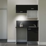 Kitchenette k02l - pt - 120 cm avec plan de travail et évier - emplacements frigo, hotte et micro - ondes ... Kitchenette k02l - pt - 120 cm avec plan de travail et évier - emplacements frigo, hotte et micro - ondes ...