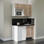 Kitchenette k07l - pt - 120 cm avec plan de travail et �vier, emplacements frigo et micro - ondes - fa�ade ...