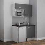 Kitchenette k07l - pt - 120 cm avec plan de travail et évier, emplacements frigo et micro - ondes - façade ... Kitchenette k07l - pt - 120 cm avec plan de travail et évier, emplacements frigo et micro - ondes - façade ...