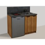 Inoval - kitchenette merisier 120cm + plaque de cuisson + refrigerateur + evier + mitigeur Inoval - kitchenette merisier 120cm + plaque de cuisson + refrigerateur + evier + mitigeur