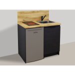 Inoval - kitchenette vulcano 100cm + plaque de cuisson + refrigerateur + evier + mitigeur