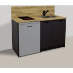 Inoval - kitchenette vulcano 140cm + plaque de cuisson + refrigerateur + evier + mitigeur