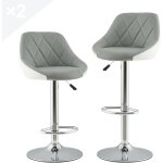 Kitytety lot de 2 tabourets de bar et cuisine design sig - chaises de bar - rotation  360 et hauteur ...