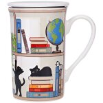 Tisanire chaton dans la bibliothque avec infuseur