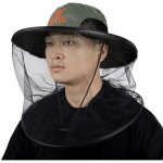 Chapeau anti - moustiques avec moustiquaire intgre - protection visage et nuque pour pche / apiculteur ...