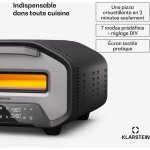 Klarstein - accessoires pour four � pizza - 1700w, 430�c, double chauffage, compact, 7 programmes, affichage ...