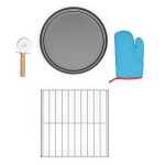 Klarstein - accessoires pour four  pizza - set 4 pices, roulette  pizza, plaque, gant anti - chaleur ...