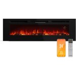 Galeras smart chemine lectrique effet de flamme murale - 1800 w, led raliste, contrle par appli & ...