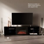 Blumfeldt - klarstein meuble tv bois avec chemine electrique intgre, meuble tele de 160 cm, design ...