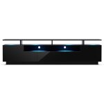Blumfeldt - klarstein meuble tv bois avec led, meuble tele de 195 cm, design moderne avec led multicolores, ...