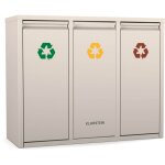 Klarstein ordnungsh�ter 3 poubelle de tri s�lectif - 45 l, 3 bacs amovibles 15 l, acier inoxydable, syst�me ...