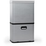 Klarstein - poubelle de cuisine 50 litres sans contact en acier inoxydable, 56 l avec panneau de contr�le ...