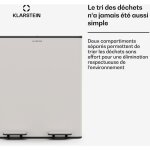 Klarstein - poubelle design moderne de 40 l avec 2x20 l de tri des dchets - sacs poubelle pour la cuisine, ...