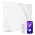 Klarstein radiateur infrarouge 600w panneau chauffant marbre, thermostat, wifi, t�l�commande, montage ...