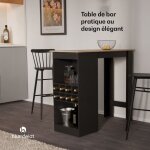 Klarstein table haute de bar 110 cm, table mange debout de cuisine, 3 etag�res r�glables, rev�tement ...