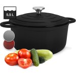 Klarstein - toci chaudron en fonte four nerlandais dutch oven de 5. 5l en fonte emaille avec couvercle ...