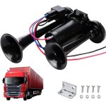 Klaxon camion 12v, 600db klaxon de voiture super puissant, kit de klaxon � air double trompette avec ...