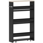 Kleankin - meuble bas colonne rangement salle de bain  roulettes 3 niveaux dim. 48l x 15l x 80h cm mdf ...
