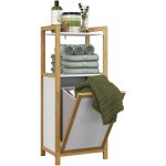 Kleankin - meuble bas de salle de bain sur pied - 2 tagres, panier  linge - dim. 40l x 30l x 86, 5h ...
