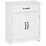 Kleankin - meuble salle de bain - meuble bas 2 portes étagère tiroir - 60x30x75cm - blanc noir Kleankin - meuble salle de bain - meuble bas 2 portes étagère tiroir - 60x30x75cm - blanc noir