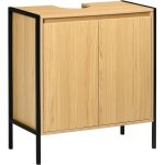 Kleankin meuble sous lavabo de salle de bain armoire sous vasque pi�tement en m�tal double porte - 60 ...