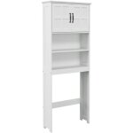 Kleankin - meuble wc dessus de toilette style classique chic 2 portes 2 tagres poignes mtal noir ...