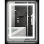 Kleankin - miroir lumineux led 20 w interrupteur tactile tagre intgre 50l x 12l x 70h cm