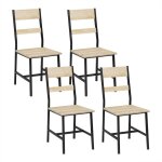 Lot de 4 chaises de salle à manger klihome chaises de cuisine ergonomiques en métal et bois, chêne clair ... Lot de 4 chaises de salle à manger klihome chaises de cuisine ergonomiques en métal et bois, chêne clair ...