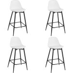 Klihome - lot de 4 tabourets de bar 42x43x86. 5 cm tabouret de cuisine avec dossier, si�ge en pp et cadre ...