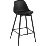 Tabouret de bar 42x43x86. 5 cm klihome tabouret de cuisine avec dossier, si�ge en pp et cadre en m�tal ...