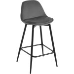 Tabouret de bar 42x43x86. 5 cm klihome tabouret de cuisine avec dossier, si�ge en velours et cadre en ...