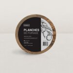 Lot de deux planches rondes en bois d'olivier pour fumage