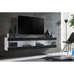 Komodee, ensemble de meubles tivoli set4, blanc / noir, largeur 200cm x hauteur 41 cm x profondeur 35 ...