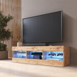 Meuble banc tv tivoli 140, wotan / wotan, largeur 140cm x hauteur 40, 5cm x profondeur 35cm, led bleues, ... Meuble banc tv tivoli 140, wotan / wotan, largeur 140cm x hauteur 40, 5cm x profondeur 35cm, led bleues, ...