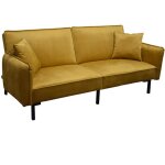 Altobuy - konae - canapé convertible bois d'eucalyptus velours ocre Altobuy - konae - canapé convertible bois d'eucalyptus velours ocre