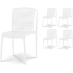 Kosmi - lot de 4 chaises de jardin ou terrasse blanches en rsine polypropylne